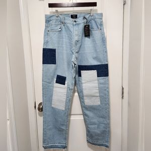 Colorblock Patchwork Straight-Leg Jeans
